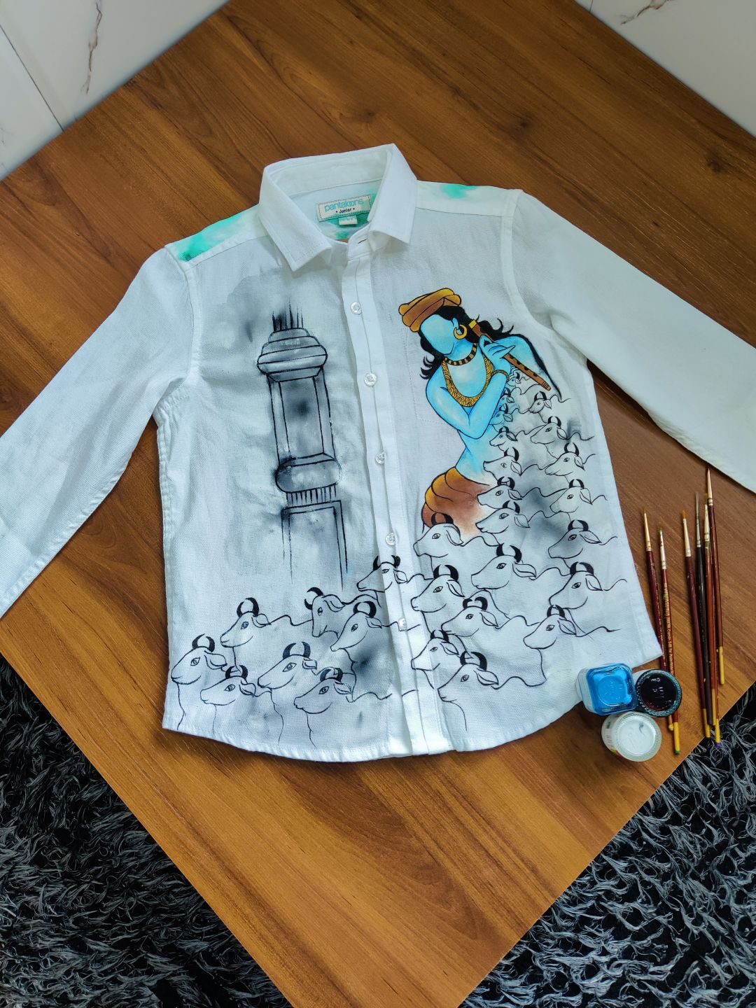 Hand-painted fabric art